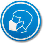  Védőmaszk használata kötelező öntapadó padlójelölés Ø 300 mm (062S-300C-WM)