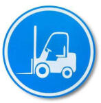  Targonca közlekedés figyelmeztető öntapadó padlójelölés Ø 300 mm (062S-300C-FOR)