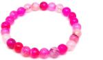 R. M. ékszer Ásvány karkötők Achát hők faz szinezett pink golyó karkötő 8mm (059032)