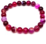 R. M. ékszer Achát szinezett mályva sávos golyó karkötő 8mm (058743)