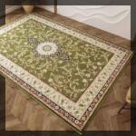 Lotos Covor Model Lotos 523-310, Marime 300 x 400 cm, Crem, Verde, Inaltime Fir 8 mm, Antialergic, Polipropilena, Living, Dormitor, Sufragerie, Birou (4823057519716) Covor