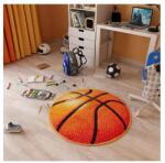 Kolibri Covor Rotund Camera Copii Model Basketball 11189-160, Marime 67 x 67 cm, Portocaliu, Inaltime Fir 10 mm, Antialergic, Polipropilena, Gradinita, Cresa, Loc de Joaca (4823057833539) Covor