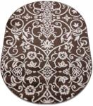 Cappuccino Covor Oval Model Ramuri 16026-13, Marime 200 x 300 cm, Crem, Maro, Inaltime Fir 7 mm, Antialergic, Polipropilena, Living, Dormitor, Sufragerie, Birou (4823057907834) Covor