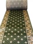 Lotos Traversa Bisericeasca Festonata Surfilata, Model Lotos 15033-310, Latime 1m, Marime 100 x 1500 cm, Verde, Inaltime Fir 8 mm, Antialergic, Polipropilena, Manastire, Biserica, Altar, Naos, Pronaos (1503 Covor