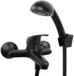 Erga Lati, falra szerelhető kádcsap kézizuhany készlettel, fekete matt, ERG-YKA-BW. LATI-BLK (ERG-YKA-BW.LATI-BLK)