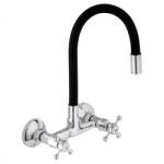 Erga Botar, mosogató csaptelep rugalmas kifolyóval, fekete-króm, ERG-YKA-BZ. BOTAR-BLK (ERG-YKA-BZ.BOTAR-BLK)