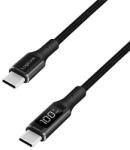 LogiLink USB 2.0 Type-C kábel, C/M-USB-C/M, E-jel, PD, kijelző, fekete, 1 m (CU0181)