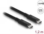 Delock USB4 40 Gbps koaxiális kábel 1, 2 m USB PD 3.1 kiterjesztett teljesítménytartomány 240 W (80009)