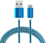 GoGEN Type-C USB kábel, 1m, borított - Kék (GOGUSBAC100MM26)