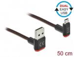 Delock EASY-USB 2.0 kábel A-típusú csatlakozódugó - EASY-USB Micro-B típusú csatlakozódugó, ívelt fe (85265)