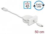 Delock Easy 45 modul USB 2.0 behúzhatós kábel A-típusú USB - Micro-B típusú EASY-USB csatlakozókkal (81319)