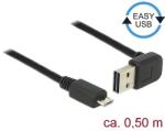 Delock Kábel EASY-USB 2.0-s A típusú csatlakozódugó, ívelt felfelé / lefelé > USB 2.0-s Micro-B-típu (85203)