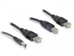 Delock kábelszett, 2db USB-A - DC + USB-B 30cm (82461)