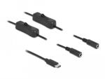 Delock USB Type-C apa 2 db. DC 5, 5 x 2, 1 mm anya csatlakozójú, 1 méter hosszú kábel (86800)