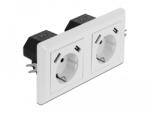 Delock 2-irrányú fali csatlakozó 4 db. , 2 x 2, 8 A-es, A típusú USB töltő porttal (11475)