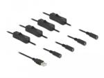 Delock A-típusú USB apa 4 db. DC 5, 5 x 2, 1 mm anya csatlakozójú, 1 méter hosszú kábel (86799)
