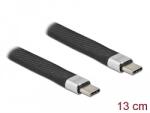 Delock USB 2.0 FPC lapos csík kábel USB Type-C - USB Type-C 13 cm PD 5 A E-Marker (86940)