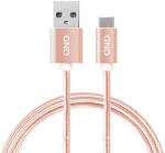 GND USB-A/USB-C kábel, 2 méter, fonott - arany szín (GNDUSBAC200MM06)