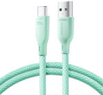 JOYROOM Multi-Color Series SA34-AC6 USB-A / USB-C kábel 100 W gyors átvitel 1 m - zöld