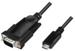 LogiLink USB 2.0 Type-C kábel, USB-C/M DB9/M, soros, fekete, 1, 2 m (AU0051A)