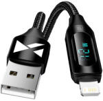 Wozinsky USB-A kábel - Lightning Wozinsky WUALC2 LED 2.4A 2m - Fekete