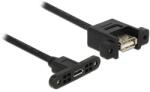 Delock Cable USB 2.0 Micro-B female panel-mount > USB 2.0 Type-A female panel-mount 25 cm (85109)