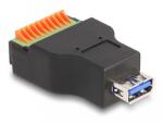 Delock USB 3.2 Gen 1 A-típusú anya - Terminal Block Adapter lenyomó gombbal (66239) - dellaprint
