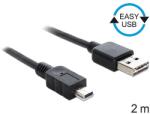 Delock Kábel, EASY-USB 2.0-s A-típusú csatlakozódugó > USB 2.0-s Mini-B-típusú csatlakozódugó, 2 m, (85554)