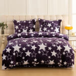  Lila CSILLAGOK mikroplüss ágyneműhuzat Ágyneműhuzat mérete: 2 db 70 x 90 cm | 200 x 220 cm