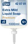 Tork Premium illatmentes, kézkímélő folyékony ipari szappan érzékeny bőrre S1 fehér, 1 liter SCA420701