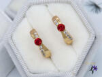 Xuping Lara kiskarika fülbevaló piros Swarovski kővel -18K (F-1008-sw)