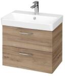 Cersanit Dulap baie suspendat pentru lavoar Cersanit Lara, 60 cm, nuc, doua sertare (S926-064-DSM)