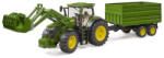 BRUDER John Deere 7R 350 traktor homlokrakodóval és pótkocsival 1:16 (03155)