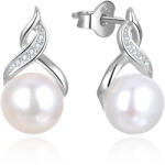 Beneto Luxus gyöngy fülbevalók cirkónium kövekkel AGUP2616P-WHITE