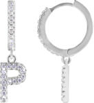 Troli Kerek single "P" acél fülbevaló cirkóniummal