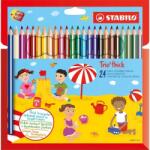 STABILO Trio 24db-os mixt de culoarea color creion + ascuţitoare