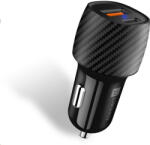 CONNECT IT InCarz PD + QUICK CHARGE 3.0 autós töltő, 1x USB-A + 1x USB-C, 3 A, karbon (CCC-3030-CA)