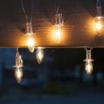 EXIHAND Разширителен LED външен гирлянд CONE FILAMENT 20xE10 14m с прозрачни крушки и топло бяла светлина IP44 (EX0125)