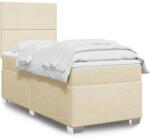 vidaXL krémszínű szövet rugós ágy matraccal 90 x 200 cm (3290369)