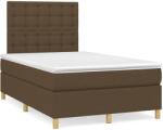 vidaXL sötétbarna szövet rugós ágy matraccal 120 x 190 cm (3269961)
