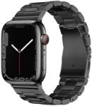 Apple Watch 38 / 40 / 41 mm okosóra szíj - F- Design FA10 - fekete fém szíj - tokgalaxis