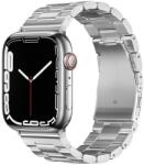 Apple Watch 38 / 40 / 41 mm okosóra szíj - F- Design FA10 - ezüst fém szíj - tokgalaxis