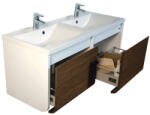 Pino Art Venus O120 fürdőszobai fali alsószekrény nagy fiókkal és műmárvány mosdóval, dió 0452O/VENUS120 (0452O/VENUS120)