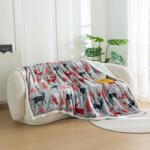  Patura miel din microplus de Craciun CHRISTMAS DEER gri Dimensiune: 160 x 200 cm Patura