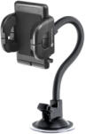  Autós tartó, Univerzális, szélvédőre vagy szellőzőre vagy műszerfalra rögzíthető, tapadókorongos, 38 - 107 cm készülékekhez, Forcell Regular 27, fekete