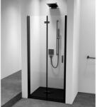 SAPHO POLYSAN ZOOM LINE BLACK harmónikaajtó két fal közé, balos 800mm, transzparent üveg (ZL4815BL-01)