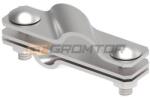 GROMTOR Átlós keresztkapocs köracélhoz, lapos vezetőkhöz és d=20mm rúdhoz, rozsdamentes acél V2A, 115x30mm (112113) (112113)