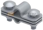GROMTOR Átmenő csatlakozó vezetékhez, lapos vezetőhöz és rúdhoz O16mm, tűzihorganyzott acél, 80x30 mm (110112) (110112)