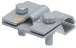 GROMTOR Ereszcsatorna csatlakozó köracélhoz, tüzihorganyzott acél, 2 csavaros, d=8-10 mm, 60x55mm (114212) (114212)