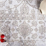 Taleta Barley Szürke Virágos Perzsa Stílusú Beltéri Szőnyeg 80x150cm